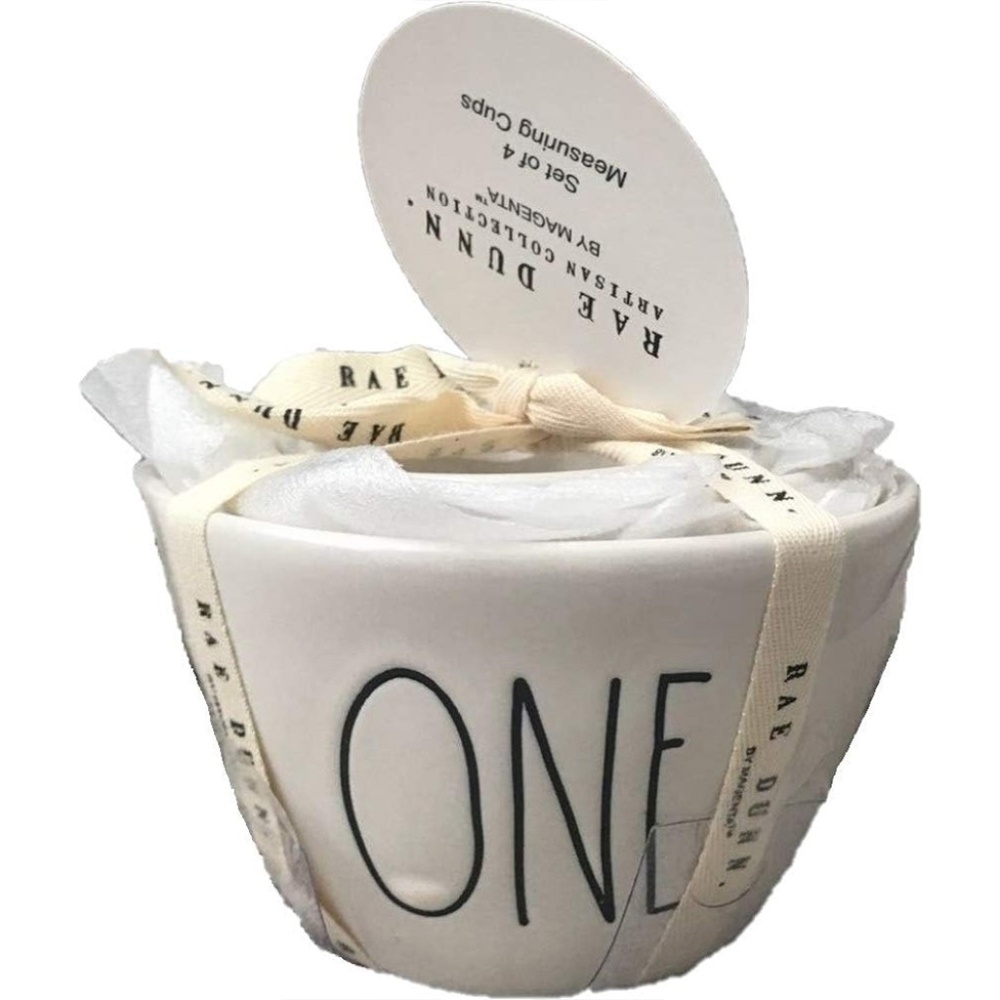 Rae Dunn White Measuring Cups Set